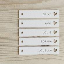 100pcs 9.5x1.8cm Personalized Gift Tags, Christmas Gift Tags, Handwritten Kraft Paper Wedding Gift Tags, Single-Sided Calligraphy Paper Gift Tags (Ropes Not Included) - Rectangular Love Heart - View 4