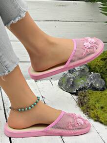 Nuevas zapatillas de casa hechas a mano con cuentas de moda, aptas para uso interior y exterior - Rosa - Ver 5