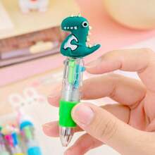 Set de 1/4/20/8/10/24/12 piezas Bolígrafos de 4 colores mini con diseños de dibujos animados lindos y aleatorios, pluma de color de 4 colores, pluma para manualidades, tinta de 4 colores, para estudiantes, oficina, útiles escolares y regalos, con recambio de 0.7mm, esenciales para volver a la escuela