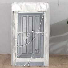 1 pieza Cubierta automática para lavadora con protector solar, cubierta impermeable para lavadora, cubierta antipolvo de poliéster para secadora, S/M/L/XL, para boda, Y2k, fiesta - Plata - Ver 4