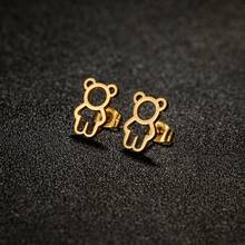 1 Cặp Đinh tán hình gấu bằng thép không gỉ, Hoa tai thời trang dành cho nữ, Thiết kế động vật dễ thương Trang sức dành cho bé gái phong cách cổ điển Quà tặng trang sức thời trang độc đáo - 3-GED675 - Xem 9