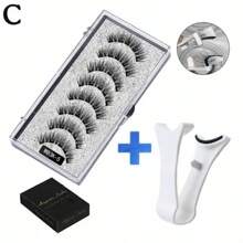 3D Natural Magnetic Eyelashes, With 5 Magnetic Eyelashes, Shipping Box, Handmade Eyelashes, Fake Gift, Reusable Holder, Drop Magne T6N2
