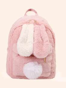 Personalizowany plecak z uszami króliczka, haftowane imię, słodka pluszowa torba na ramię, plecak o dużej pojemności dla nastolatków, prezent na powrót do szkoły, kreatywny dla chłopców i dziewcząt, walentynki, wielofunkcyjny, ozdobny, list, stylowy, miękki, nowoczesny, kolorowy, kawaii, uroczy, słodki, swobodny, niestandardowy, spersonalizowany, wyjątkowy, dostosowany, prezenty dla dziecka, idealne prezenty dla niego, idealne prezenty dla niej, syn, córka