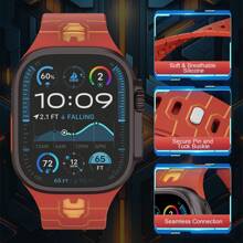 Mecha Style Silicone Watch Band Compatible With Apple Watch 45mm 41mm 46mm 40mm 44mm 49mm 38mm 42mm, Outdoor Rubber Strap Compatible With Apple Watch Series 10 9 8 7 6 5 SE Ultra 2, Waterproof Apple Watch Accessories Gift For Men And Boys