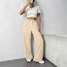 Womens Basics Sweatpants Tracksuit Gym Women Clothes Airport Women Outfits With Pockets Joggers Lounge Trousers - 杏色 - 查看 5