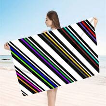 1 pieza Toalla de playa extra grande, extra grande, súper absorbente, manta de playa de fibra suave, artículo esencial de verano, a prueba de viento, a prueba de sol, playa, fiesta, viaje seco, camping, accesorio de playa, regalo de vacaciones