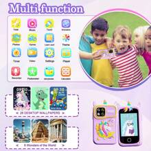 Youngsters's Educational Mobile Phone Toy, High-Definition Shooting, 20 Educational Games, Music, Pedometer, Flashlight, Alarm Clock, Habit Training And Other Learning Functions, Perfect Gift For Youngsters Aged 3-8 Years Old On Holidays, Birthdays, And Christmas - Purple - View 4