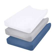 Set de 3 piezas de funda de cambiador de microfibra ultra suave, transpirable y acogedora para la mesa de cambio de pañales de bebés niños y niñas, se ajusta a la mayoría de cambiadores