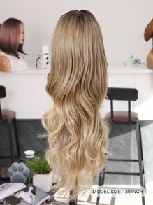 30-Inch Orange Wavy Synthetic Lace Front Wig, 13x6 Lace Wig, High Quality Soft Synthetic Fiber Wig For Women, Suitable For Daily Wear, Machine Made