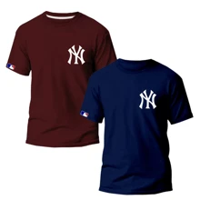 Kit 2 Men's T-Shirts NEW YORK Unisex Shirt 100% Cotton - Xám - Xem 3