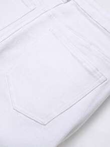 Men's Casual Slim Fit Stretch Denim Jeans - White - View 3