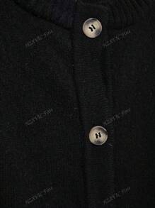 Conception de style cape pour femmes, sensation rétro Top de gamme française, pull tricoté boutonné, cardigan col rond, veste pull