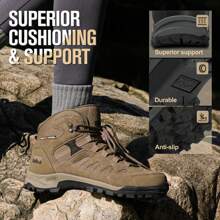 Hiking Boots Women Waterproof Non-Slip Womens Hiking Shoes Comfortable Outdoor Womens Hiking Boots Walking Boots Hiking Shoes Women - 棕色 - 查看 5