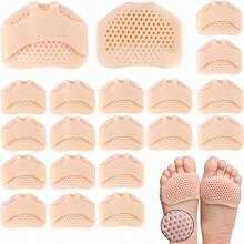 2pcs Silicone Gel Metatarsal Pads, Foot Pain Relief Massage Shoe Insoles Forefoot Care Tools, Back To School Supplies, Boots Accessories For Shoes For Women, For Outdoor, Sport, Travel, Household, Office, School - Beige - View 2