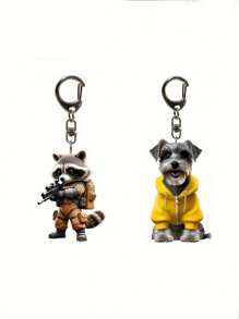 1pc Acrylic 2D Cute Dog Keychain Pendant, Suitable For Handbag Decoration