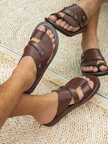 男士阿拉伯风格正装凉鞋 - 咖啡棕 - 查看 6