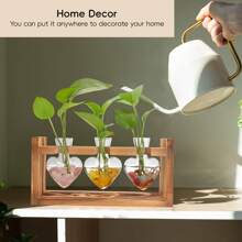 创意木质框架水培小花瓶植物玻璃瓶容器家居客厅办公室桌面摆件 - Love Bulb Vase - 查看 4