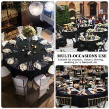 6 Pack Black Round Tablecloth Polyester Table Cloth(60",90",120"), Stain Wrinkle Resistant Polyester Dining Table Cover For Kitchen Dinning Party Wedding Rectangular Tabletop Buffet Decoration - 黑色 - 查看 8
