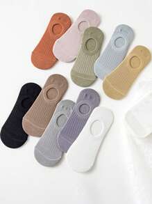 Random 5 Pairs Women Spring & Summer Solid Color Dopamine Simple Versatile Colorful Fashion Low-Cut Invisible Socks - Multicolor - View 2