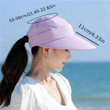 Women's Wide Brimmed Sunshade Tennis Hat, Detachable Empty Top Summer Beach Hat, Suitable For Outdoor Sports