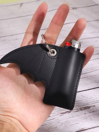 1pc Bat Lip Lighter Sleeves, Lighter Storage Bag Storage Box,Balm Holder, Goth Lip Balm Holder, Black Lip Balm Holder, Witch Lip Balm Holder,Bat Keychain,Bag Decorations, Holiday Gift.,Hair Accessories ,Smoking Accessories
