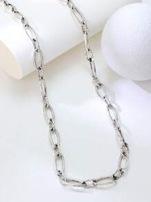 1 pieza Collar de múltiples capas con cuentas exageradas, estilo país occidental, textura de estaño y perlas falsas, cadena para suéter para mujeres - collar - Ver 9