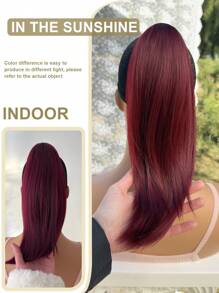 Ponytail Extension 12-14 Inch Short Craw Ponytail Hair Extensions For Women,Extension Synthetic Straight Clip In Ponytail Wig Daily Fluffy Pony Tail For Women(Natural Red Color)