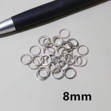 50入組直徑黃銅關閉環箍適用於DIY耳環珠寶製作配件 - 銠色 - 查看 19