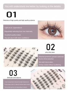 36 Cílios Postiços de Girassol Misto sem Cola que Não Requerem Cola e Podem Ser Aplicados Diretamente como Cílios Postiços. Cílios Naturais que Prolongam a Maquiagem e São Fáceis de Aplicar. Cílios Postiços, Cílios Postiços, Cílios Postiços, Cílios Postiços