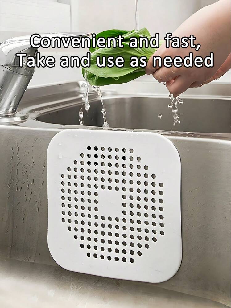 1 件/4 件硅胶毛发收集器，适用于淋浴排水管，带吸盘，易于清洁，非常适合浴室和厨房水槽家居浴室装饰秋季装饰返校 - 白色 - 查看 3