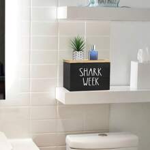 1 pezzo Portaoggetti essenziali per il ciclo mestruale femminile, scatola di legno per il bagno con coperchio, design in legno morbido, colore nero, non lavabile, per forniture per l''igiene femminile