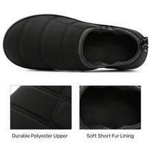 Festooning Mens Slippers Indoor/Outdoor Comfy House Shoes Slip On Memory Foam Slippers - Black - View 3