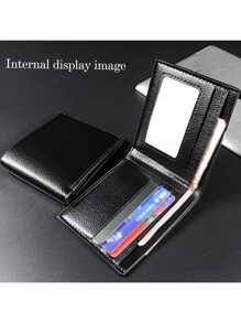 1 pieza Billetera personalizable, única, de moda, minimalista, diseño de letras, ligera, con bolsillo interno, cabe teléfono y monedas, práctica para ir y venir