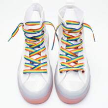 1 Pair 3D Rainbow Shoelaces, Style Casual Versatile Rainbow Shoelaces - Heat Transfer Rainbow - View 6