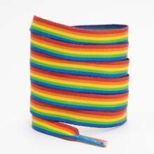 1 Pair 3D Rainbow Shoelaces, Style Casual Versatile Rainbow Shoelaces - Heat Transfer Rainbow - View 2