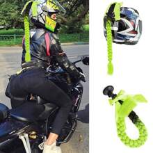 Helmet Braid Motorcycle Synthetic Box Braid Hair Extensions With Bowknot Helmet Ponytail Extensions With Detachable Suction Cup For Motorcycle Bike Motor Helmet Decoration Accessories