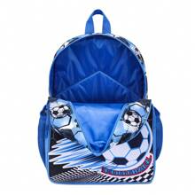 3 PiecesBackpack Set With Dinosaur/Football/Astronaut Themes, Includes Handbag, Pencil Case And Storage Bag - Durable Polyester Material, Lightweight And Fashionable, Mixed Color Design - Multicolor - View 6