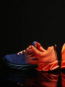 Fashionable Men's Shoes, Oversized Men's Casual Sports Shoes, Breathable And Lightweight - 橘藍 - 查看 6