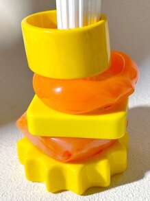 1pc Fashionable Bestselling Asymmetric Resin Bracelet, Suitable For Women Everyday Wear And Party