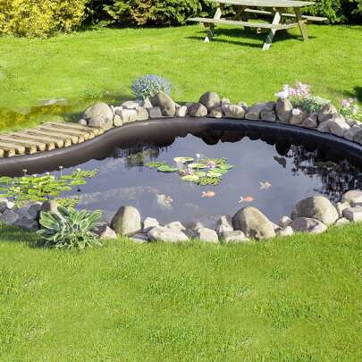 Pond Liner, 20 Or 45 Mil Thickness , Pliable LLDPE Or EPDM Material Pond Skins, Easy Cutting Underlayment For Fish Or Koi Ponds, Water Features, Waterfall Base , Fountains, Water Gardens, Black