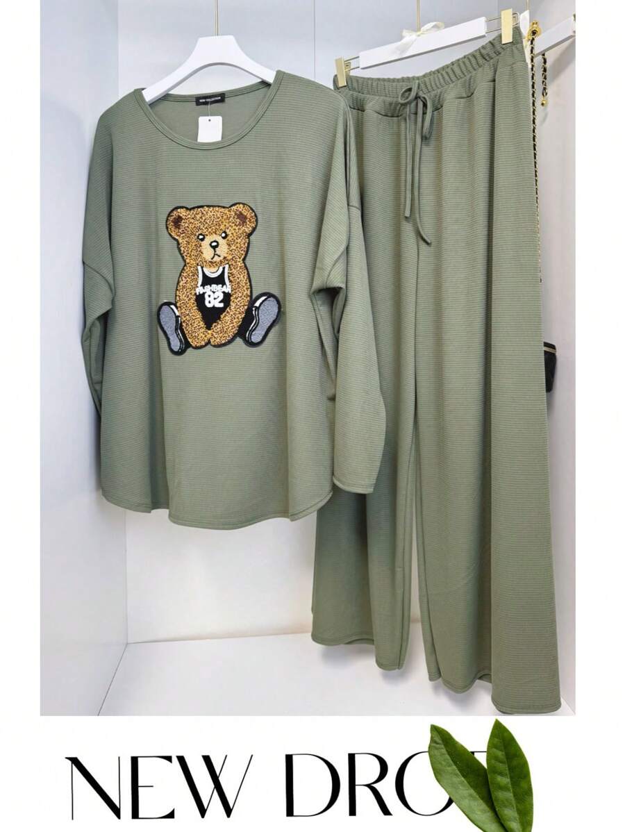 Women Two-Piece Outfits - 軍綠色 - 查看 1