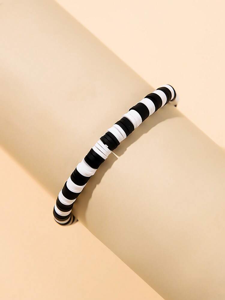 1 Pc Classic Simple Soft Ceramic Bead Multicolor Stretch Bracelet For Women, Suitable For Everyday Outfit - Multicolor - View 1