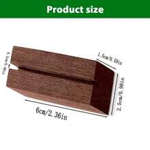 5 件木质桌号牌架木质座位卡架照片架亚克力标牌架适用于仪式生日派对家居装饰 - 棕色 - 查看 2