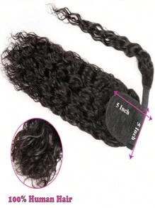 Water Wave Ponytail Extension Human Hair Clip In Pony Tail Hair Extensions Natural Black Ponytail Extensions Real Remy Hair Pieces Long Water Wave Clip In Human Hair Ponytail 30Inch