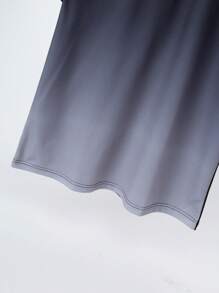 2 件套青少年男孩运动套装，渐变网眼短袖 T 恤 + 短裤套装，适合夏季，适合篮球、足球、跑步