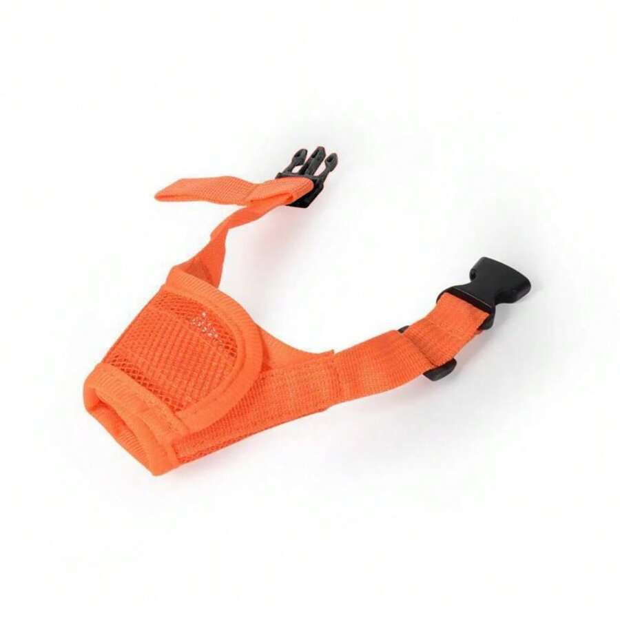 Anti Barking Dog Muzzle For Dogs Adjustable Mesh Breathable Pet Mouth Muzzles Small Medium Large Dogs Anti-Biting Pet Supplies - 橘色 - 查看 1