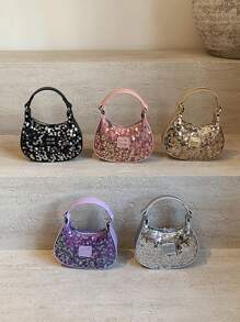 Fashionable Sparkling Mini Handbag, Cute Crossbody Bag, Adorable Mini Shoulder Bag, Essential Holiday Gift