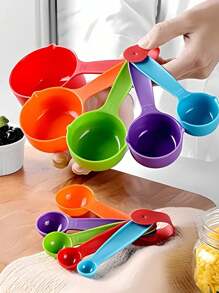 Conjunto Kit Colher Xicaras De Medida 5 Peças Promoção Medidor de Receitas Colher Xicara Conjunto Medidor Cozinha Culinária - Multicolorido - Visão 7