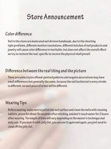 10 Almond-Shaped Nail Pieces, Pure Handmade Autumn And Winter Super Beautiful, High-End Elegant, Gentle Style, Multi-Color Blooming, Hand-Painted Flowers With Small Gold Beads, Suitable For Girls And Women Press On Nails Nail Supplies Nails - Multicolor - View 8