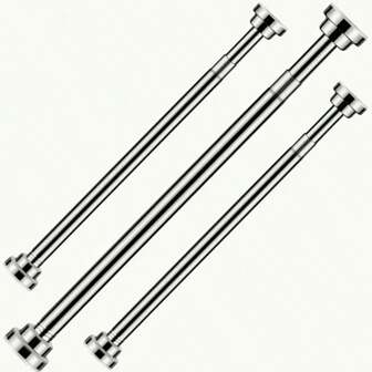 1pc Adjustable Metal Garment Rod No-Drill Wall Mounted Storage Rack, Suitable For Bedroom, Bathroom And Laundry Room, With Plastic End Caps, Great For Hanging Clothes, Shower Curtains, Laundry Room Accessories | Modern Home Decor | Sturdy Rod, Clothing Storage Rack Home Bathroom Decor Fall Decor